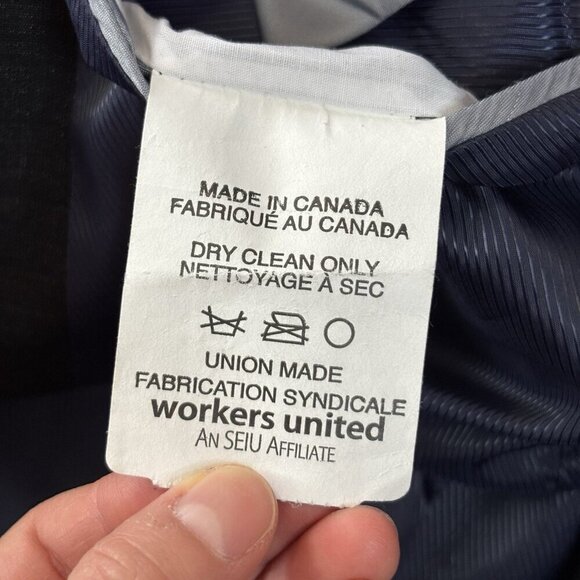 S. Cohen Montreal Mens Sport Coat Size 42R Long Navy Blue Wool Silk Blazer Paulo - Picture 11 of 16